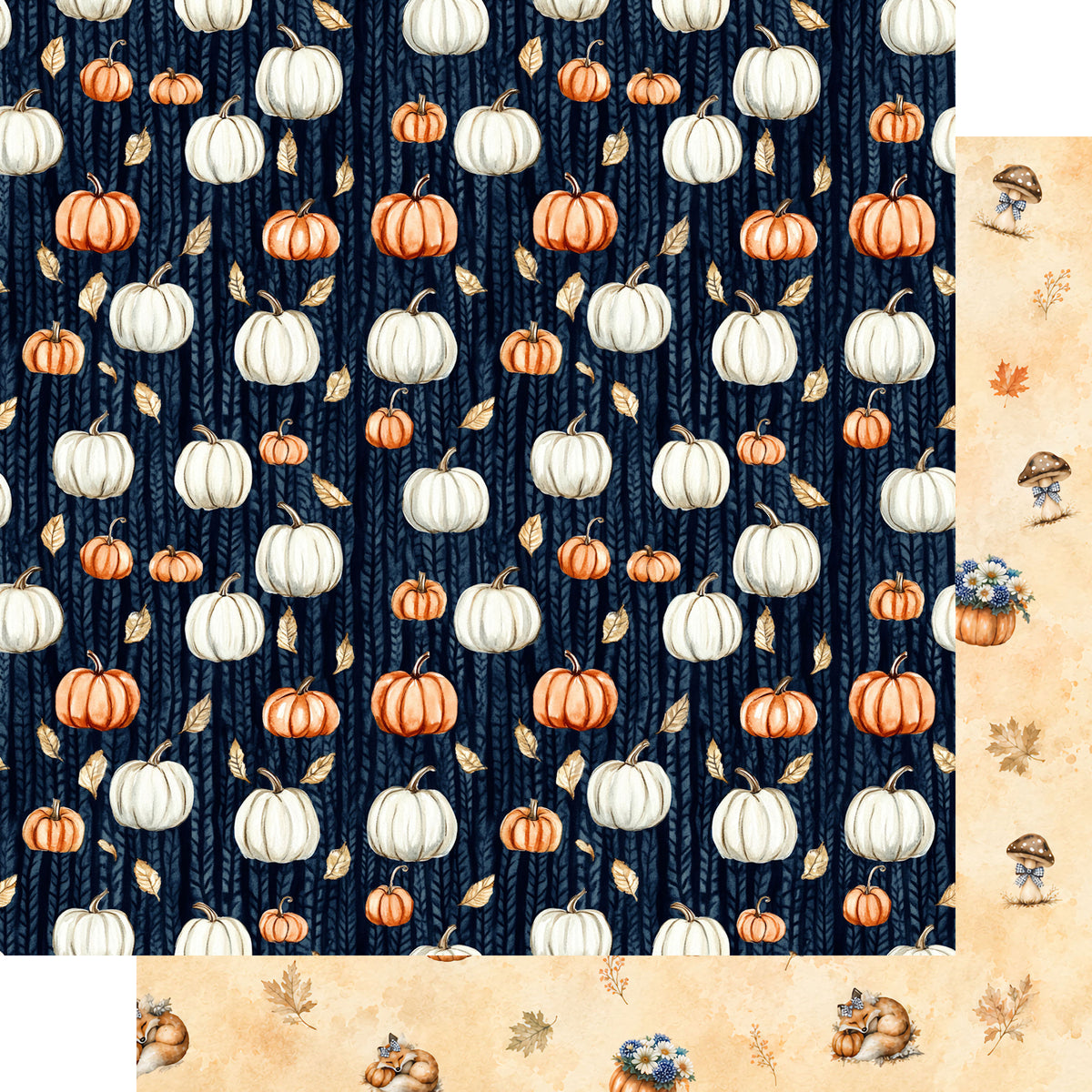 Pumpkin Cottage Collection Woodland Whimsy 12 x 12 Double-Sided Scrapbook Paper by SSC Designs - 15 Pack