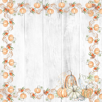 Pumpkin Patch Collection Pumpkin Vines 12 x 12 Double-Sided Scrapbook Paper - 15 Pack