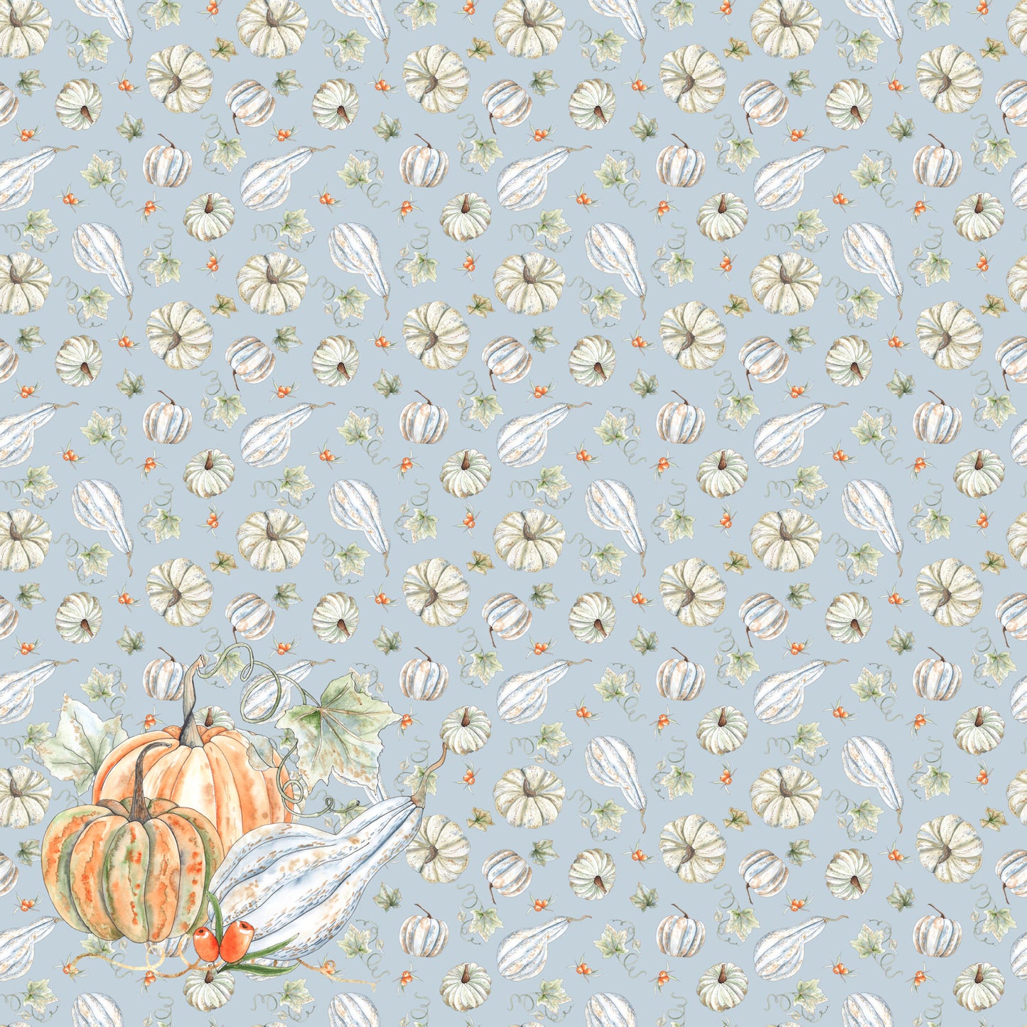 Pumpkin Patch Collection Pumpkin Vines 12 x 12 Double-Sided Scrapbook Paper - 15 Pack