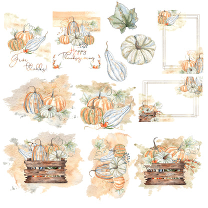 Pumpkin Patch Collection 12 x 12 Scrapbook Paper Pack & Embellishment Kit - 3 Kits