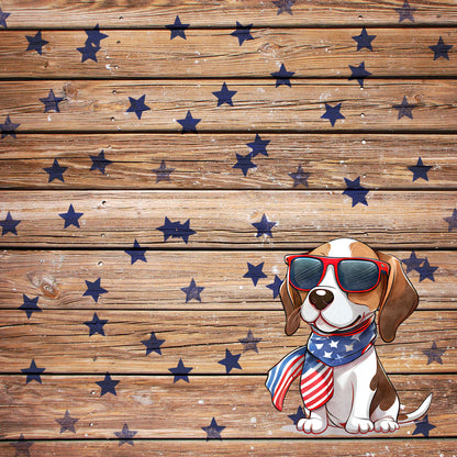 Patriotic Pups Collection Beagle 12 x 12 Double-Sided Scrapbook Paper by SSC Designs - 15 Pack