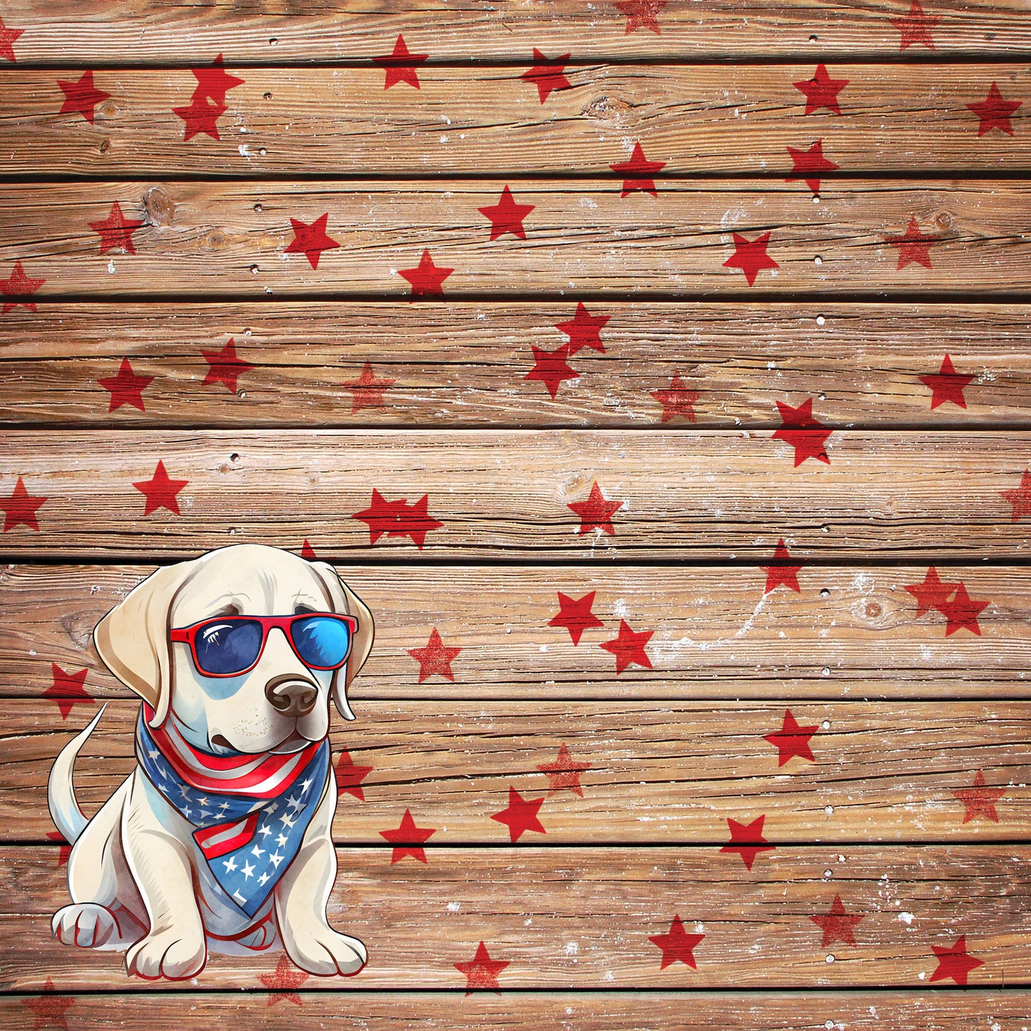 Patriotic Pups Collection Labrador Retriever 12 x 12 Double-Sided Scrapbook Paper by SSC Designs - 15 Pack