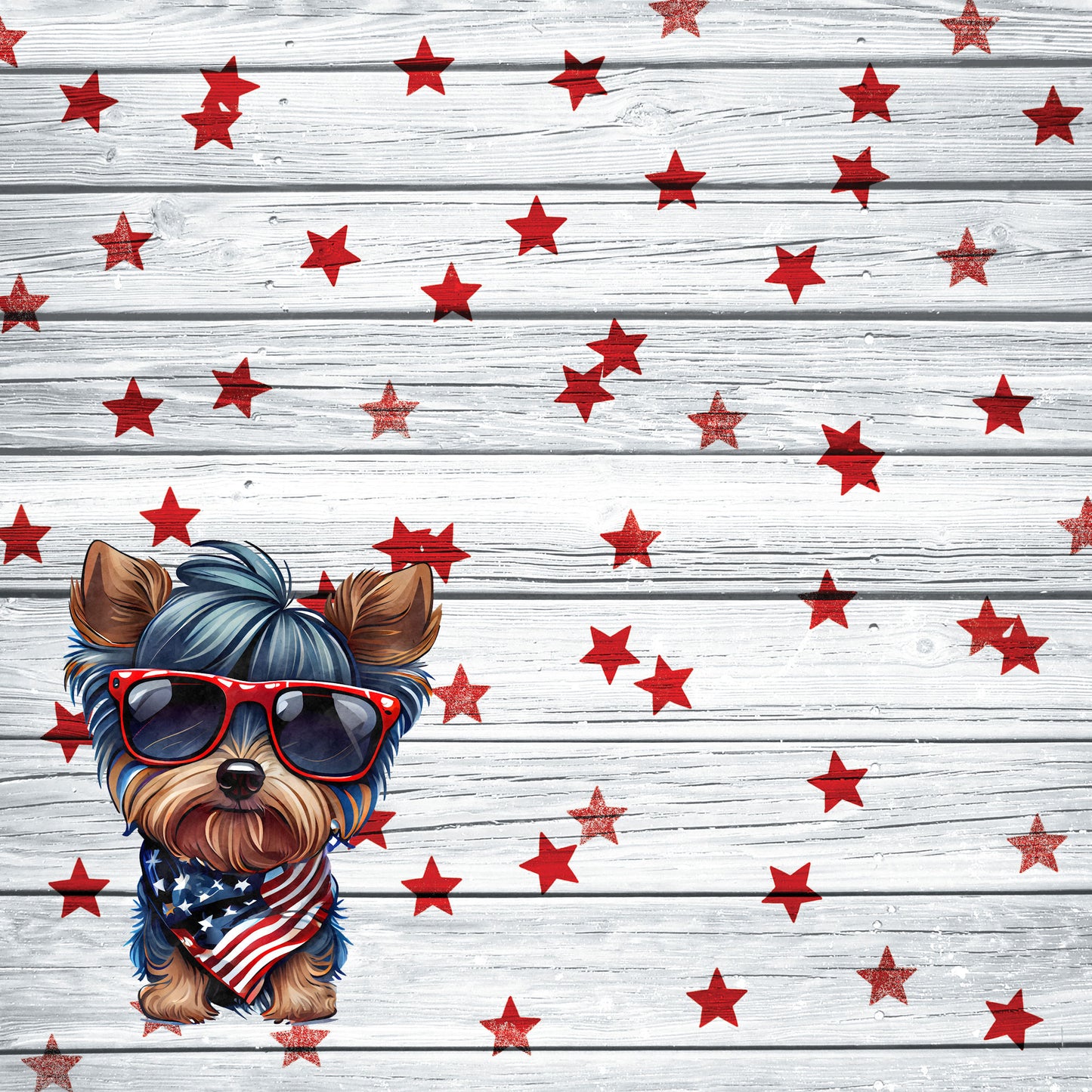 Patriotic Pups Collection Yorkshire Terrier 12 x 12 Double-Sided Scrapbook Paper by SSC Designs - 15 Pack