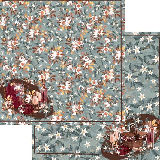 Frou Frou's It's A Rose Day Collection I'll Have White 12 x 12 Double-Sided Scrapbook Paper - 15 Pack