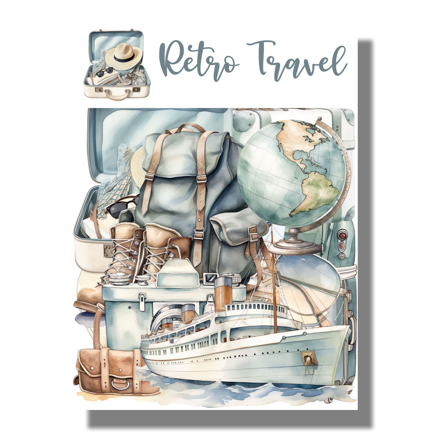 Retro Travel 12 x 12 Scrapbook Paper & Embellishment Kit by SSC Designs - 3 Kits
