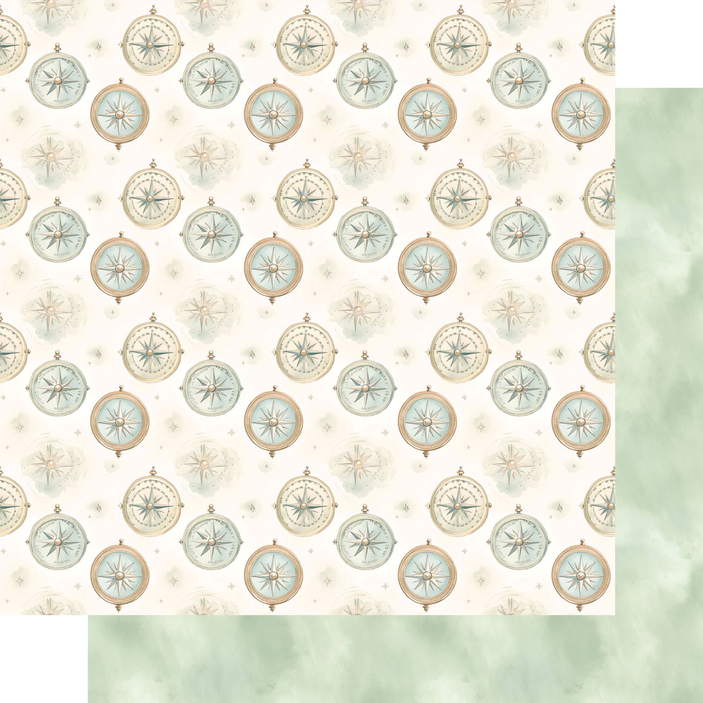 Retro Travel Collection Navigator 12 x 12 Double-Sided Scrapbook Paper by SSC Designs - 15 Pack