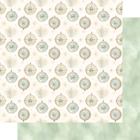 Retro Travel Collection Navigator 12 x 12 Double-Sided Scrapbook Paper by SSC Designs - 15 Pack