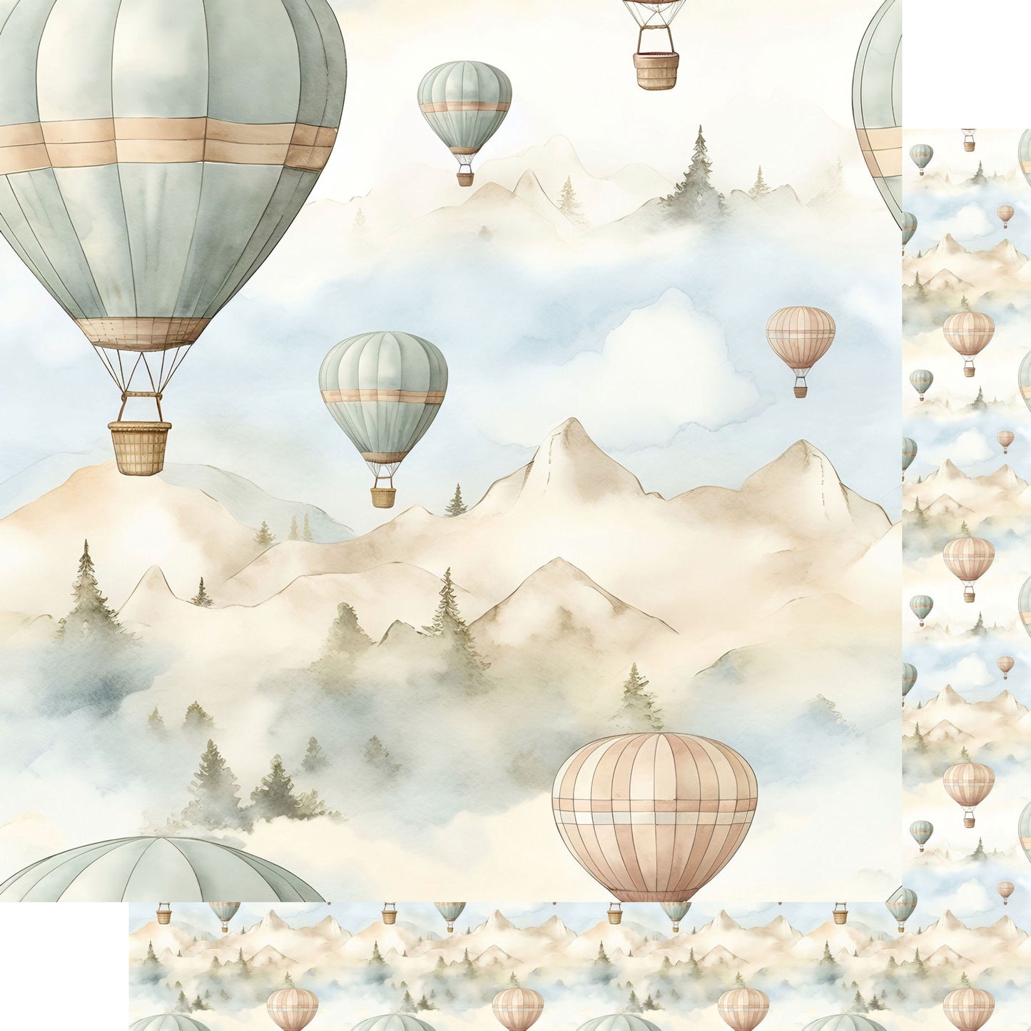 Retro Travel Collection Balloon Life 12 x 12 Double-Sided Scrapbook Paper by SSC Designs - 15 Pack