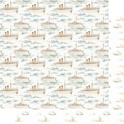 Retro Travel Collection Ocean Cruising 12 x 12 Double-Sided Scrapbook Paper by SSC Designs - 15 Pack