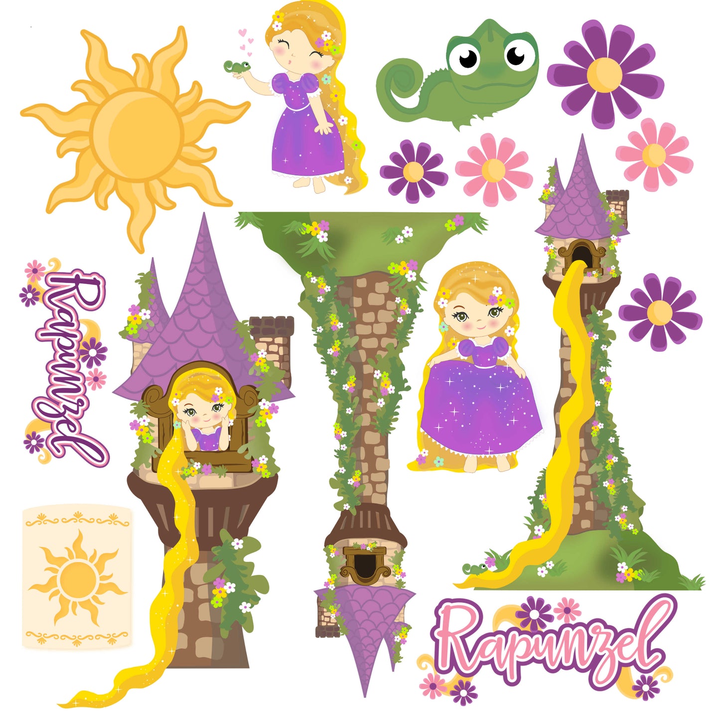 Rapunzel Collection Laser Cut Ephemera Embellishments - 3 Packs