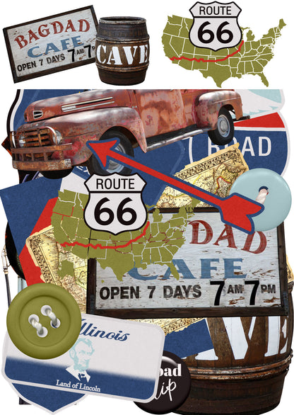 Route 66 12 x 12 Scrapbook Paper & Embellishment Kit by SSC Designs - 3 Kits