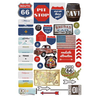 Route 66 12 x 12 Scrapbook Paper & Embellishment Kit by SSC Designs - 3 Kits
