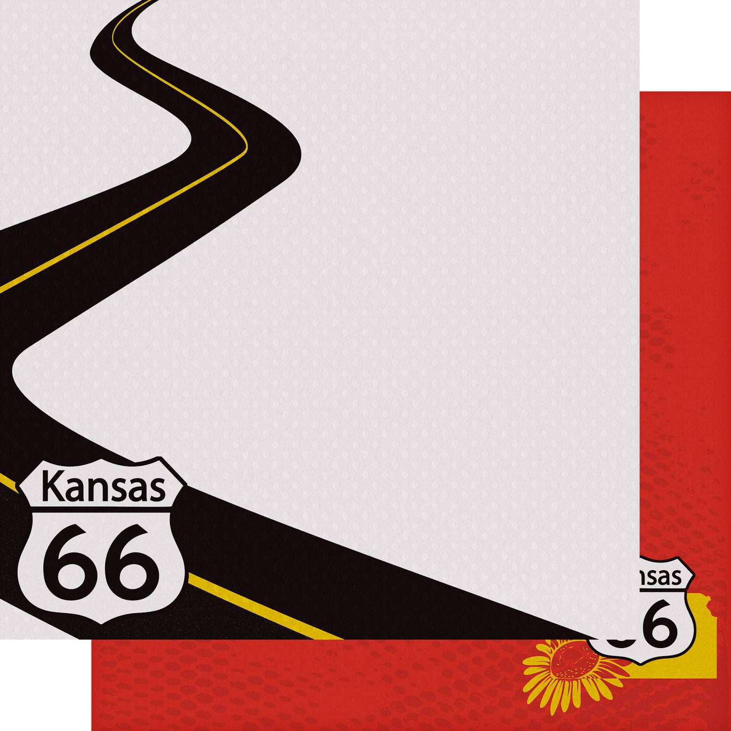 Route 66 Collection Kansas Detour 12 x 12 Double-Sided Scrapbook Paper by SSC Designs - 15 Pack