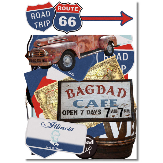 Road Trip Route 66 Collection Laser Cut Scrapbook Ephemera Embellishments by SSC Designs - 3 Packs