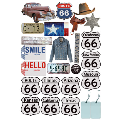Road Trip Route 66 12 x 12 Scrapbook Paper & Embellishment Kit by SSC Designs - 3 Kits