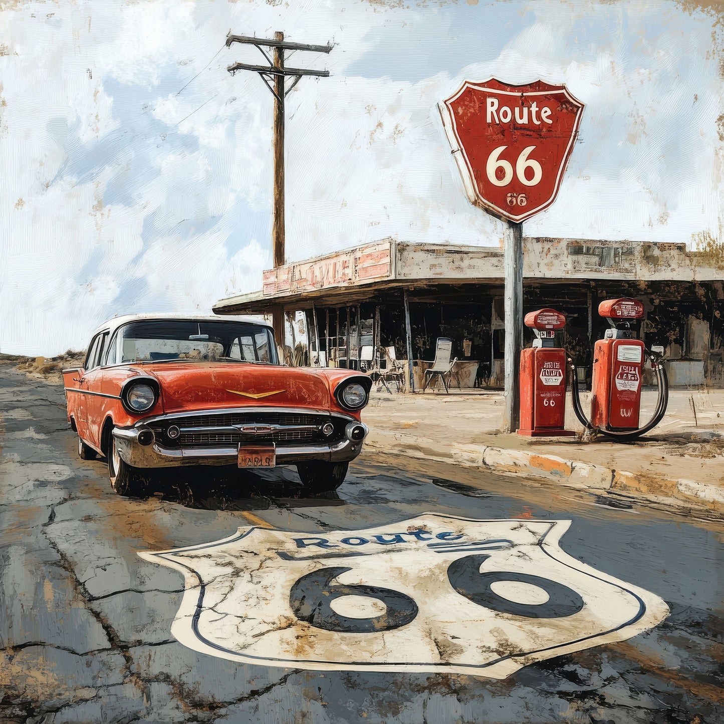 Road Trip Route 66 Collection Cross County Cruise 12 x 12 Double-Sided Scrapbook Paper by SSC Designs - 15 Pack