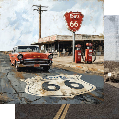 Road Trip Route 66 12 x 12 Scrapbook Paper & Embellishment Kit by SSC Designs - 3 Kits