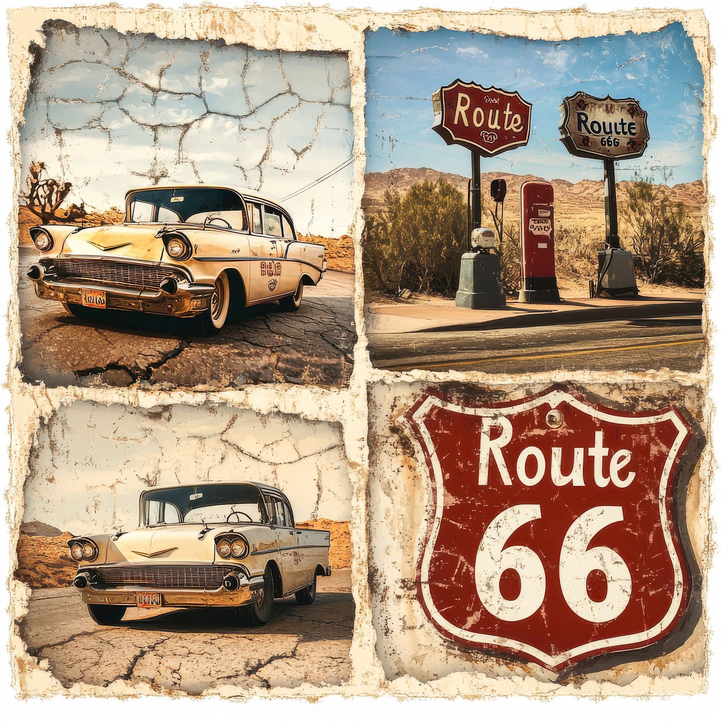 Road Trip Route 66 Collection Route 66 Roadmap 12 x 12 Double-Sided Scrapbook Paper by SSC Designs - 15 Pack