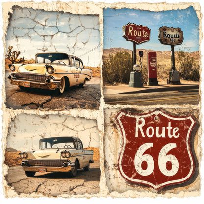 Road Trip Route 66 Collection Route 66 Roadmap 12 x 12 Double-Sided Scrapbook Paper by SSC Designs - 15 Pack