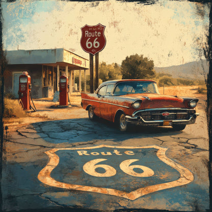 Road Trip Route 66 Collection Souvenir Strip 12 x 12 Double-Sided Scrapbook Paper by SSC Designs - 15 Pack