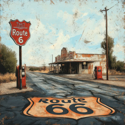 Road Trip Route 66 Collection Bagdad Cafe Break 12 x 12 Double-Sided Scrapbook Paper by SSC Designs - 15 Pack