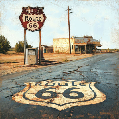 Road Trip Route 66 Collection Open Road Oasis 12 x 12 Double-Sided Scrapbook Paper by SSC Designs - 15 Pack