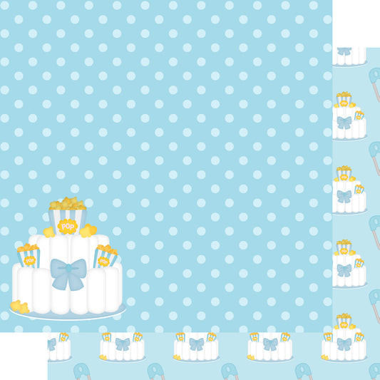Ready To Pop Collection Diaper Cake 12 x 12 Double-Sided Scrapbook Paper - 15 Pack