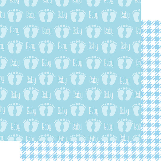 Ready To Pop Collection Boy Baby Steps 12 x 12 Double-Sided Scrapbook Paper - 15 Pack