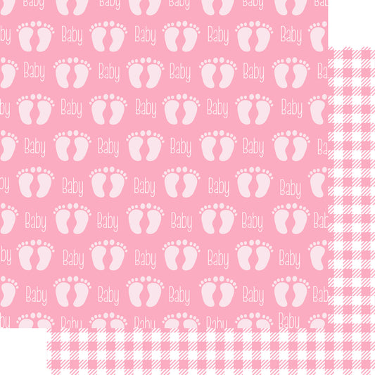 Ready To Pop Collection Girl Baby Steps 12 x 12 Double-Sided Scrapbook Paper - 15 Pack