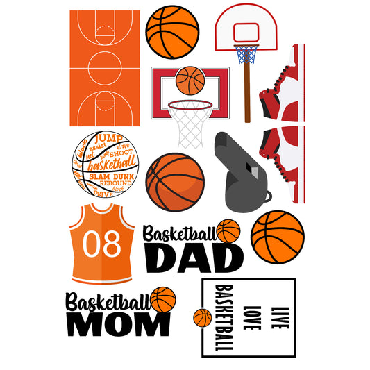 Sports Beat Collection Basketball Laser Cut Scrapbook Ephemera Embellishments by SSC Designs - 3 Packs