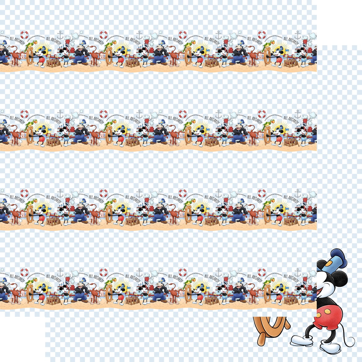 Steamboat Willie Collection Steamboat Willie 12 x 12 Double-Sided Scrapbook Paper by SSC Designs - 15 Pack