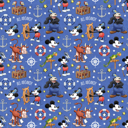 Steamboat Willie Collection Anchors Away 12 x 12 Double-Sided Scrapbook Paper by SSC Designs - 15 Pack