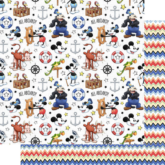 Steamboat Willie Collection Willie & Friends 12 x 12 Double-Sided Scrapbook Paper by SSC Designs - 15 Pack