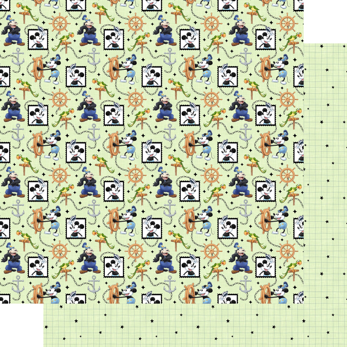 Steamboat Willie Collection Steamboat Collage 12 x 12 Double-Sided Scrapbook Paper by SSC Designs - 15 Pack