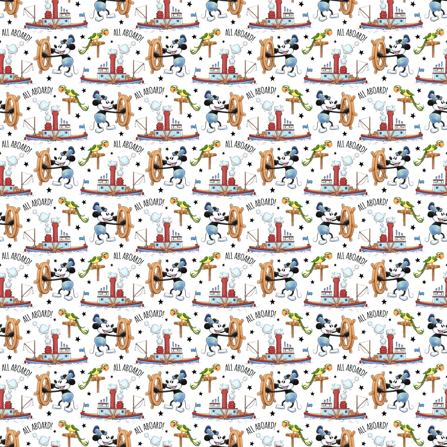 Steamboat Willie Collection All Aboard 12 x 12 Double-Sided Scrapbook Paper by SSC Designs - 15 Pack