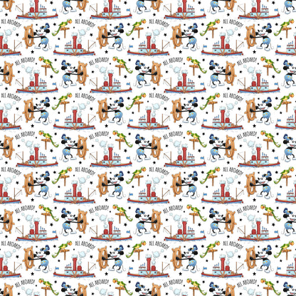 Steamboat Willie Collection All Aboard 12 x 12 Double-Sided Scrapbook Paper by SSC Designs - 15 Pack