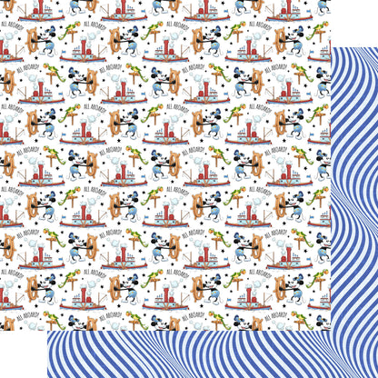 Steamboat Willie Collection All Aboard 12 x 12 Double-Sided Scrapbook Paper by SSC Designs - 15 Pack