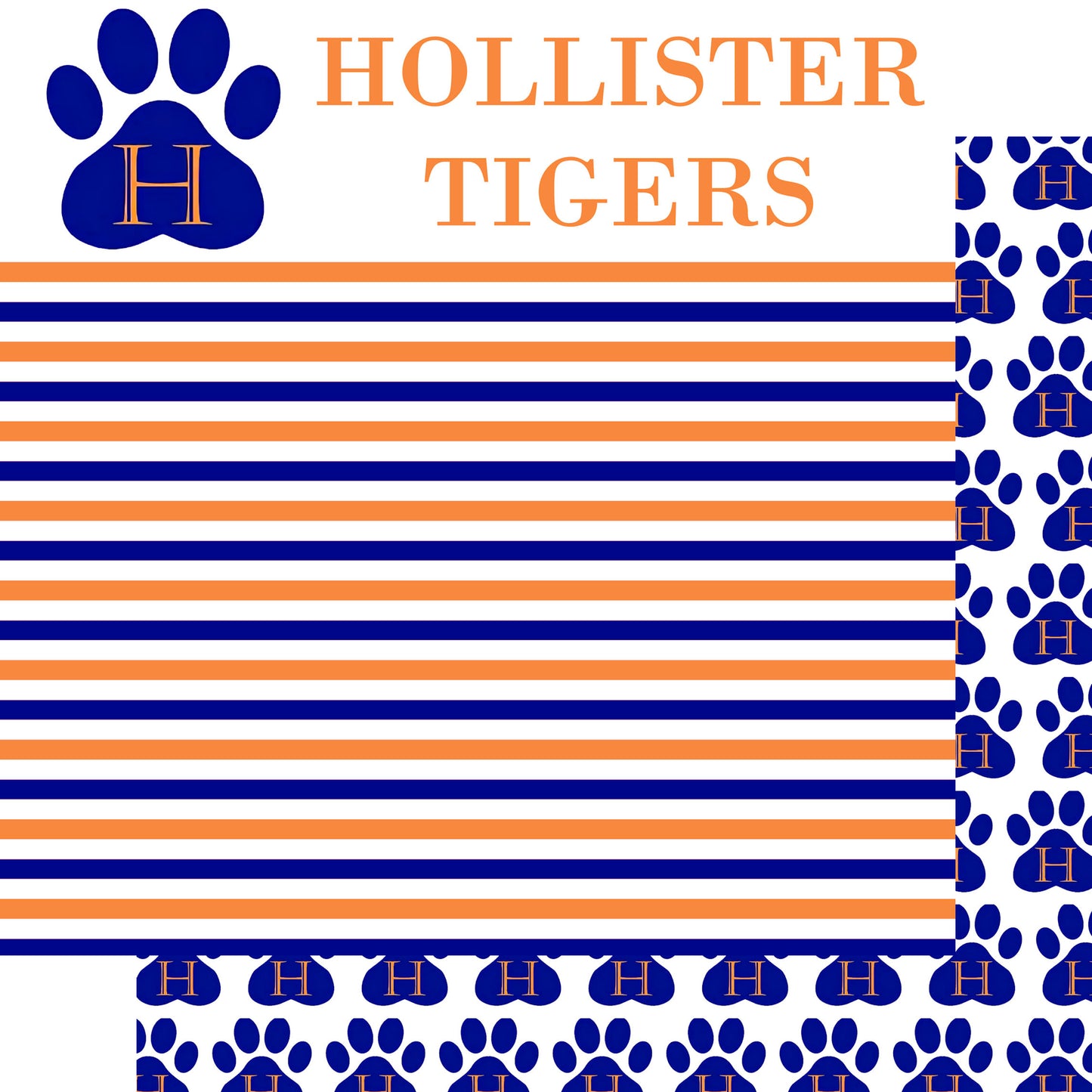 School Customs Collection Horizontal Stripe Logo 12 x 12 Double-Sided Scrapbook Paper by SSC Designs - Pack of 15