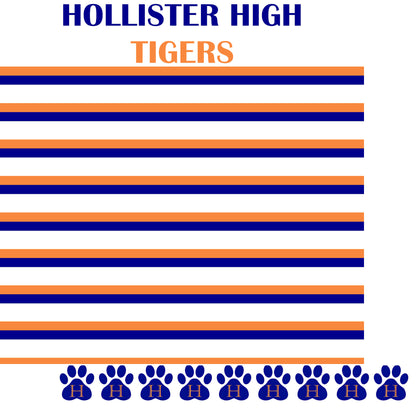 School Customs Collection Horizontal Team Stripe 12 x 12 Double-Sided Scrapbook Paper by SSC Designs - Pack of 15