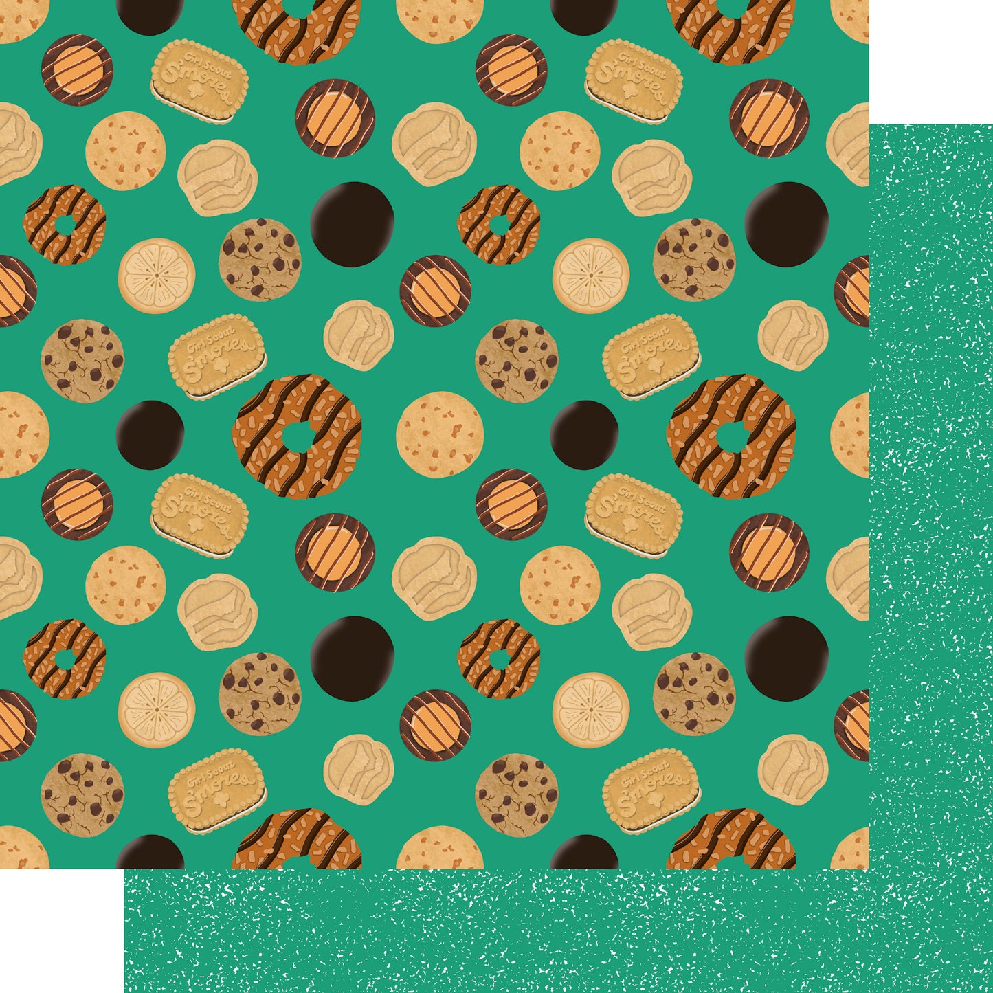 Earning My Badges Collection Cookie Collage 12 x 12 Double-Sided Scrapbook Paper by SSC Designs - 15 Pack