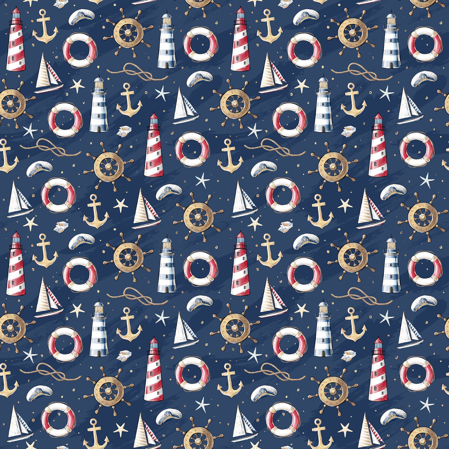 Nautical Summer Collection Oceanside Collage 12 x 12 Double-Sided Scrapbook Paper by SSC Designs - 15 Pack