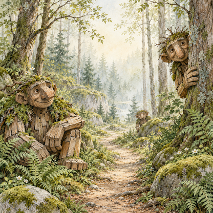 Troll Hunting Collection Peeking Troll 12 x 12 Double-Sided Scrapbook Paper by SSC Designs - 15 Pack
