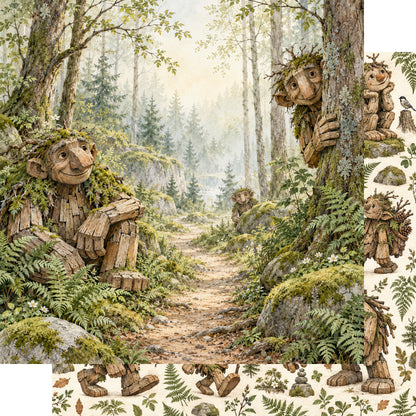 Troll Hunting Collection Peeking Troll 12 x 12 Double-Sided Scrapbook Paper by SSC Designs - 15 Pack