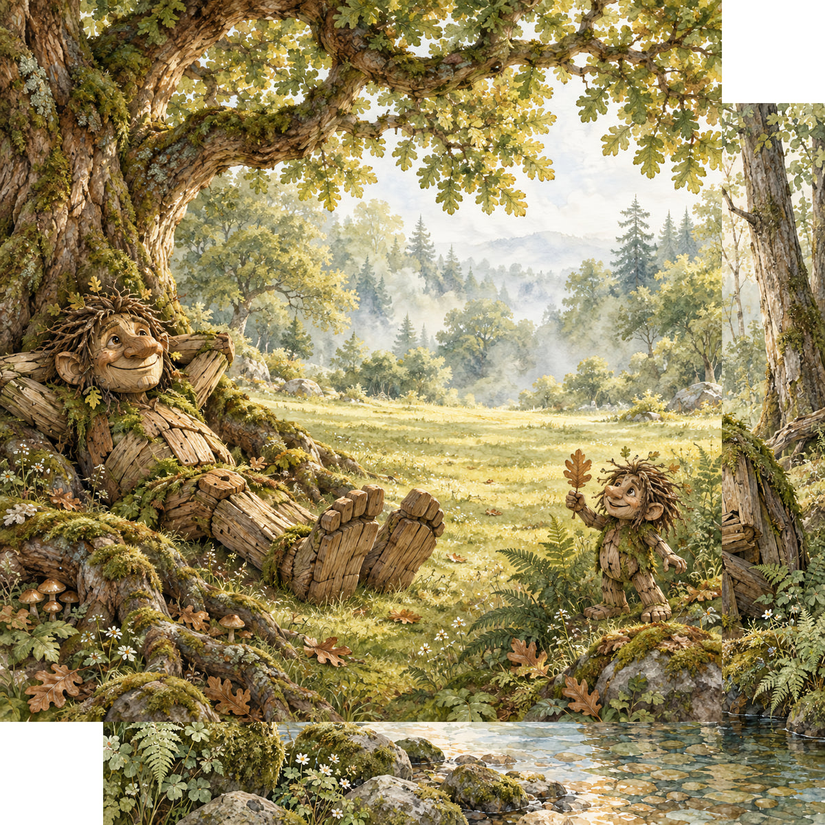 Troll Hunting Collection Relaxing Troll 12 x 12 Double-Sided Scrapbook Paper by SSC Designs - 15 Pack