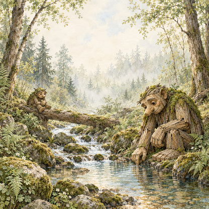Troll Hunting Collection Relaxing Troll 12 x 12 Double-Sided Scrapbook Paper by SSC Designs - 15 Pack