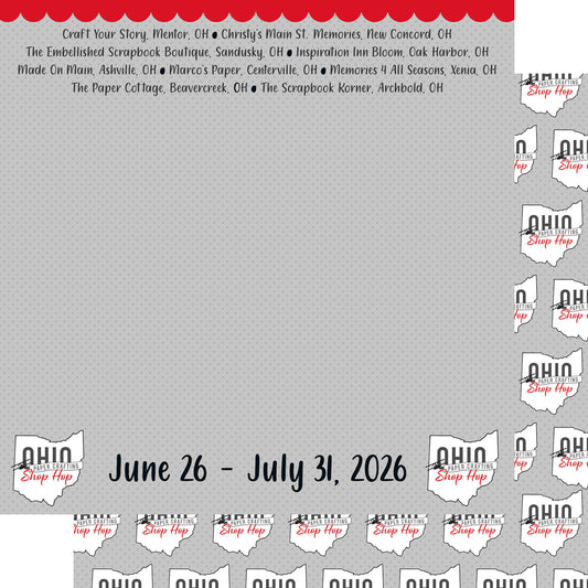 Ohio Collection Shop Hop 2026 12 x 12 Double-Sided Scrapbook Paper by SSC Designs