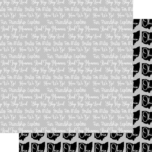 Ohio Collection Shop Hop Words 12 x 12 Double-Sided Scrapbook Paper by SSC Designs
