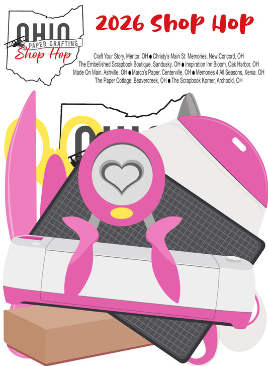 Ohio Collection Shop Hop 2026 Scrapbook Ephemera Embellishments - 3 Packs