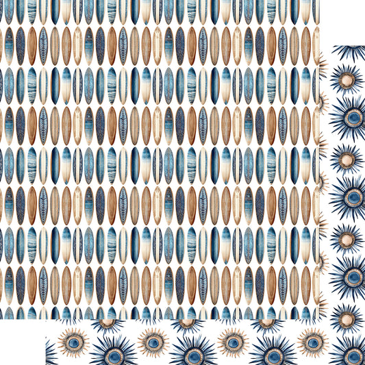 Saltwater Shores Collection Surf Retreat 12 x 12 Double-Sided Scrapbook Paper by SSC Designs - 15 Pack