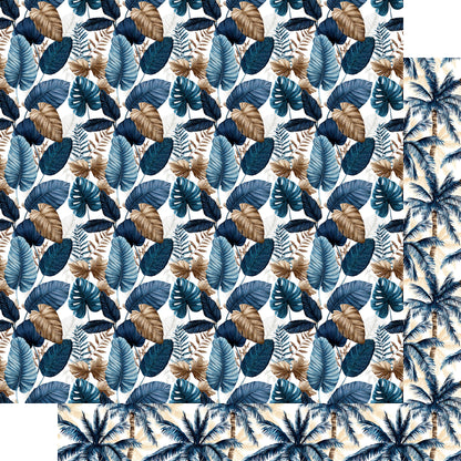 Saltwater Shores Collection Palm Serenity 12 x 12 Double-Sided Scrapbook Paper by SSC Designs - 15 Pack